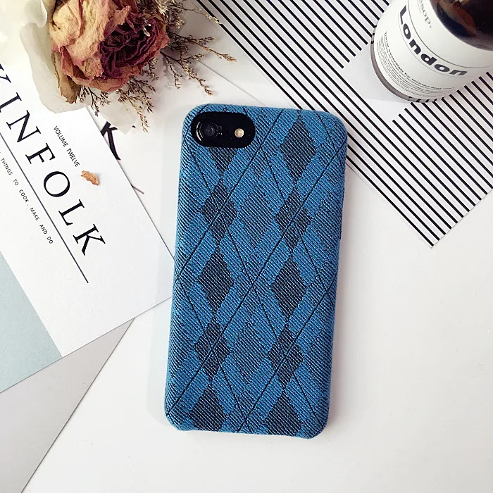 Eqvvol British Style Lattice Cloth Phone Case For iPhone 7 Plus Luxury Grid Patterned Cases 6 6s Cover | Мобильные телефоны и