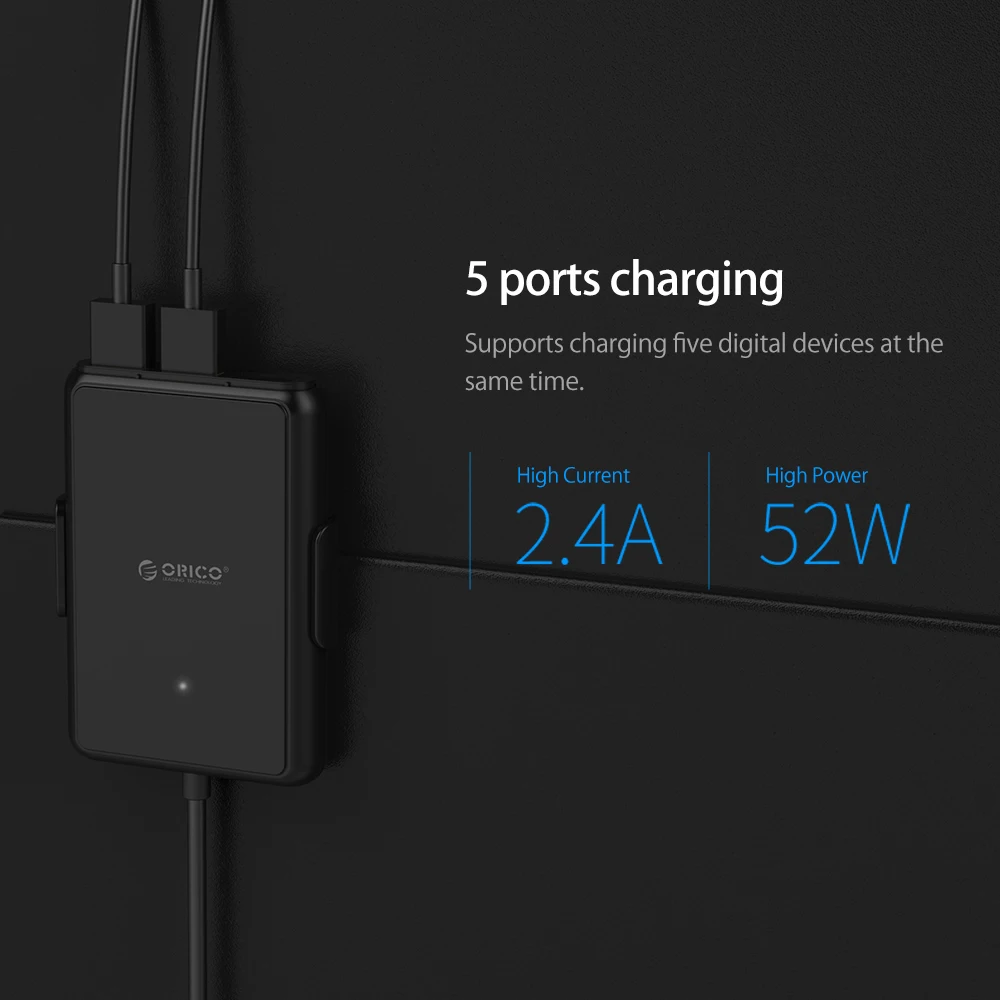 ORICO 5 USB выход QC3.0 автомобильное быстрое зарядное устройство 3,0 универсальное USB быстрое зарядное устройство 52 Вт для Iphone x 8 samsung Xiaomi зарядное устройство для мобильного телефона