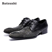 batzuzhi handmade men dress shoes genuine leather black italian fashion business oxford shoes 2018 lace up zapatos hombre us12