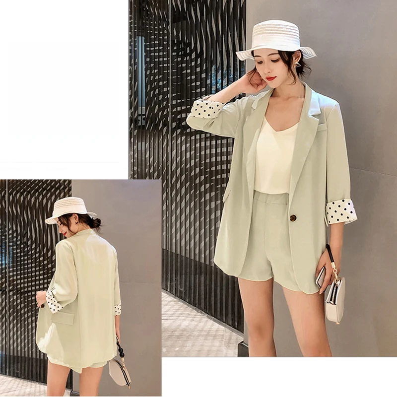 Женский офисный костюм из 2 предметов свободный блейзер с эластичной резинкой на