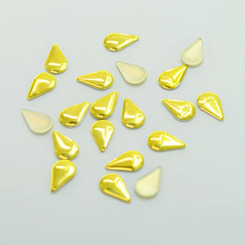 3D гвоздики для ногтей серебряный золотой сплав дизайн стразы капли воды 5x8 мм