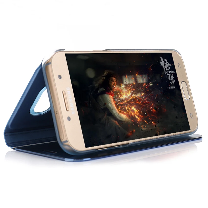 Роскошный зеркальный флип чехол для телефона Samsung Galaxy A3 A5 A7 2017 A 3 5 7 SM A320 A320F A520 A520F