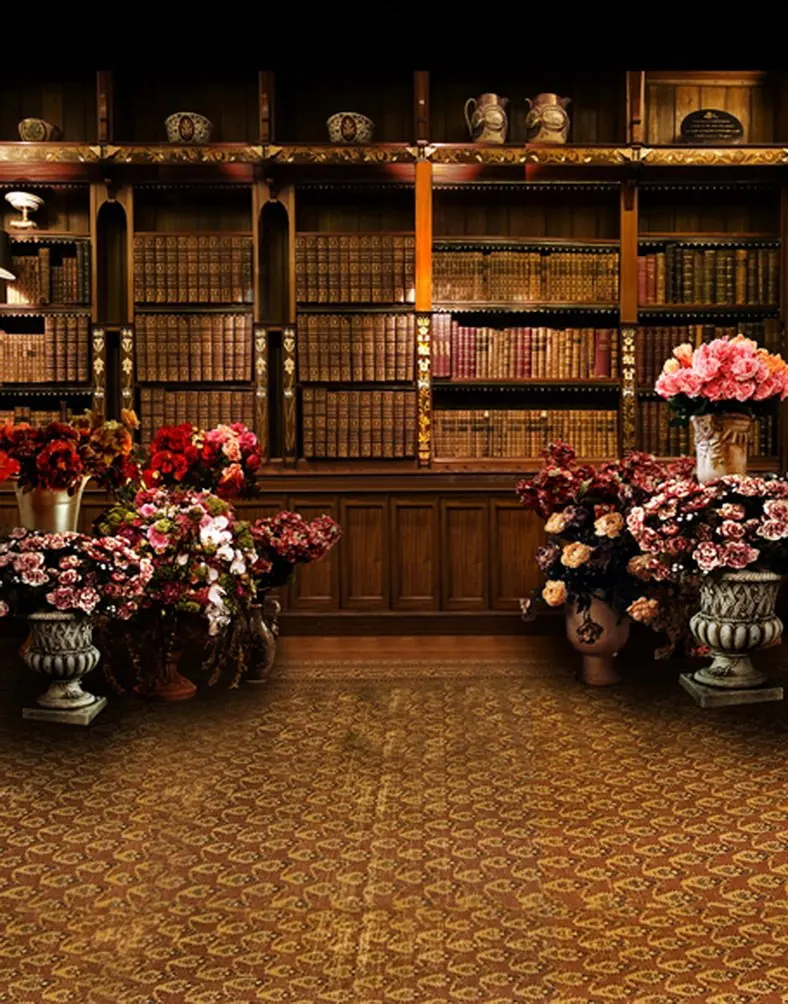 

5x7ft Vintage Library Books Photography Backdrops Photo Props Studio Background