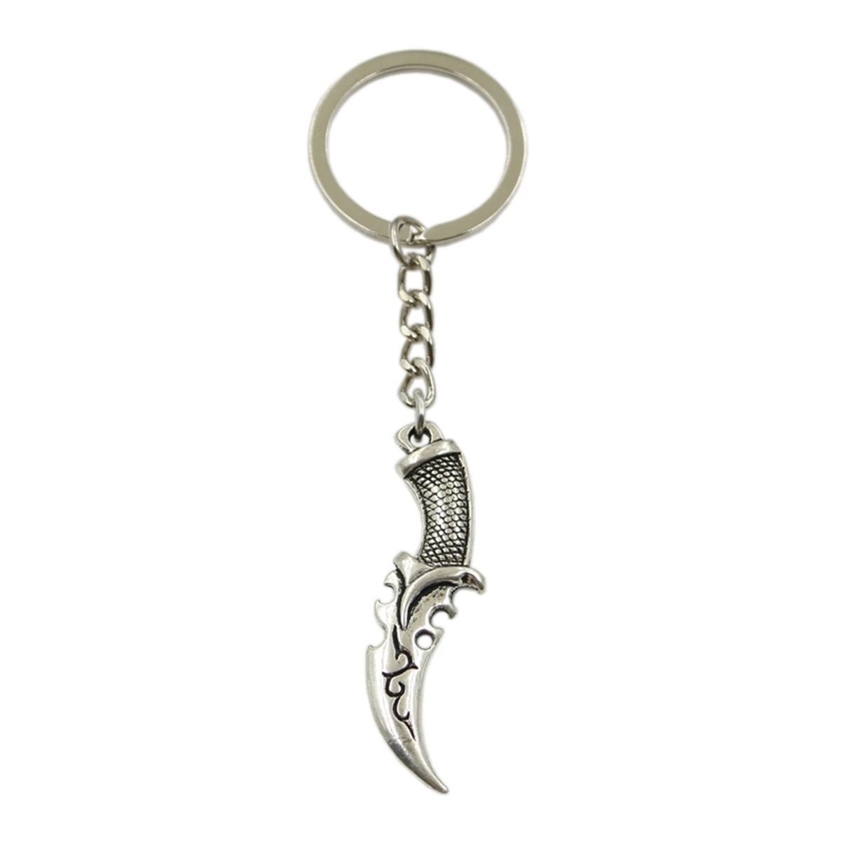 

New Hot Men Key Ring Metal Key Chain Keychain Gift Jewelry Silver Color Dagger Pendant Great Promotion