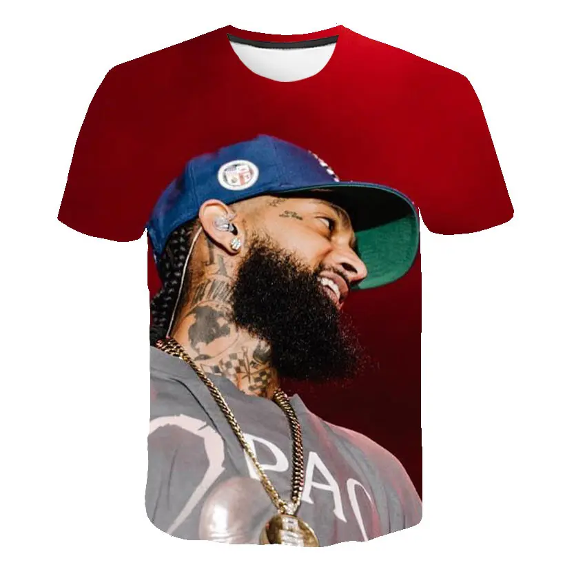 Короткая футболка с принтом Rapper nipsey hussle, Мужская/женская футболка в стиле Харадзюку, хип-хоп, футболка с коротким рукавом, крутая уличная одежда nipsey hussle