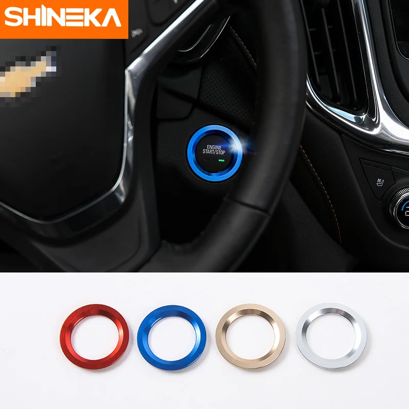 

SHINEKA Car Accessories Engine Start Stop Button Switch Decoration Cover Trim Ring Stickers Fit for Chevrolet Equinox 2017+