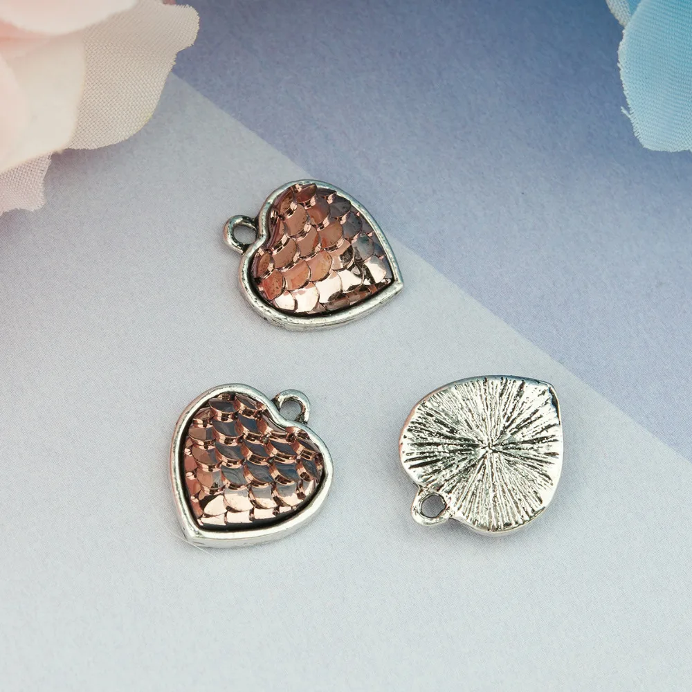 DoreenBeads Drusy Ювелирные изделия сердечко серебряного цвета Подвески многоцветные