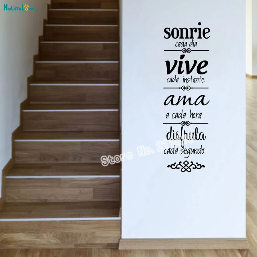 

Art Design Spanish House Rules Vinyl Wall Sticker For Spanish Home Decoration Vinilos Paredes Self-adhesive Art Murals YT304