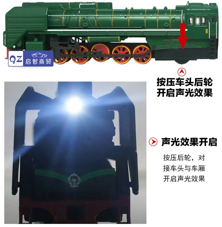 Винтажная модель парового локомотива shenghui со звуком и светом 1: 87 бесплатная