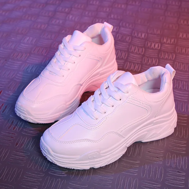 Whites Sneakers Women Casual Shoes Fashion Summer Breathable PU Leather Platform Trainers Chaussure Femme | Обувь