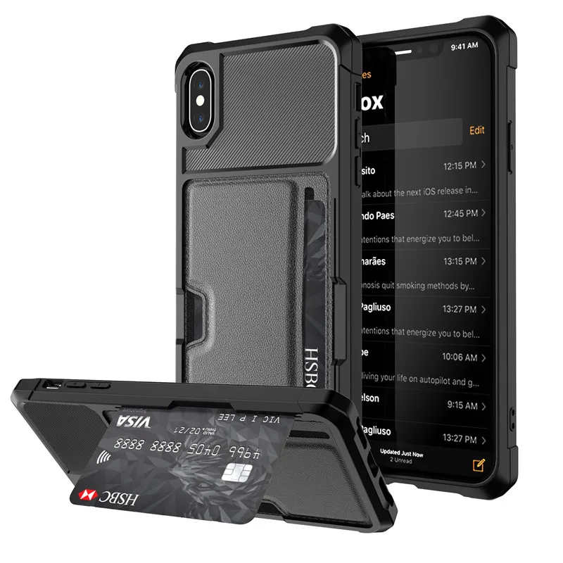 

Wallet Case with Credit Card Holder Leather Case for iPhone X XS MAX XR 6 6s 7 8 Plus Luxury cover for iphone 7Plus 8Plus