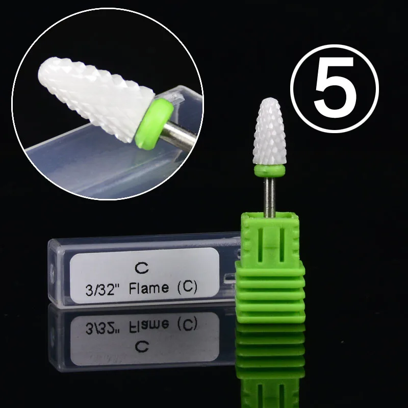 

ZKO High-End Ceramic Nail Drill Bit Nail File 3/32" Cutter for Electric Manicure Machine Nail Art Tool Nail Drill Accessory
