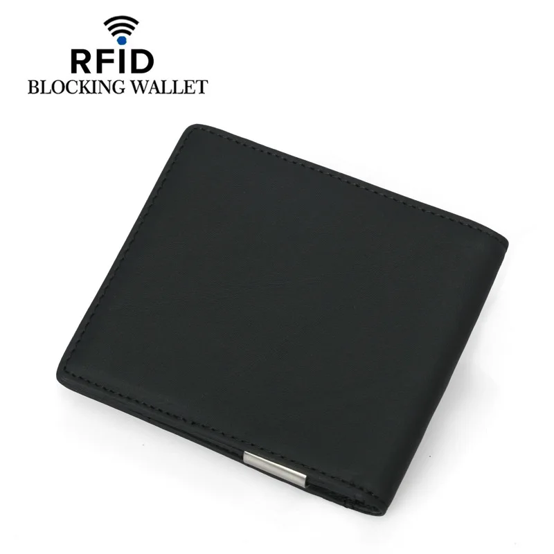 Роскошные мужские кошельки RFID с зажимом для монет и денег супертонкий держатель