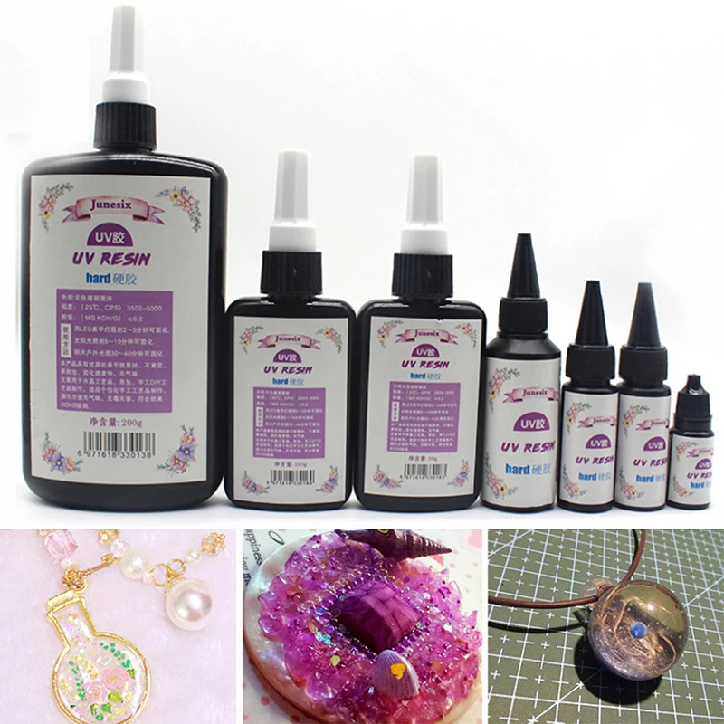 

10g/20g/25g/50g/60g Crystal Epoxy Resin UV Ultraviolet Curing Solar Cure Sunlight Activated Hard DIY Jewelry Tools