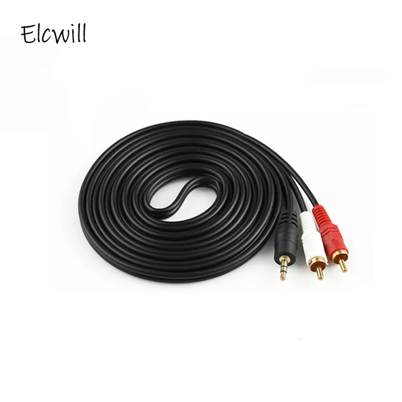 

1.5M 3.5mm Jack Male To AV 2 RCA Male Stereo Music Audio Cable Cord 2RCA Audio AUX Cables Wholesale for Speaker