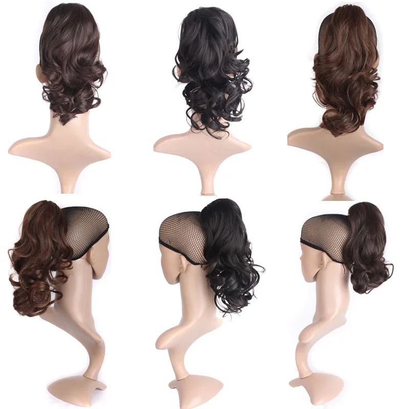 MapofBeauty, 10 дюймов, 14 дюймов, черные, коричневые, волнистые ленты, хвост пони, на заколках, синтетические волосы для наращивания, накладные, хвост пони для женщин
