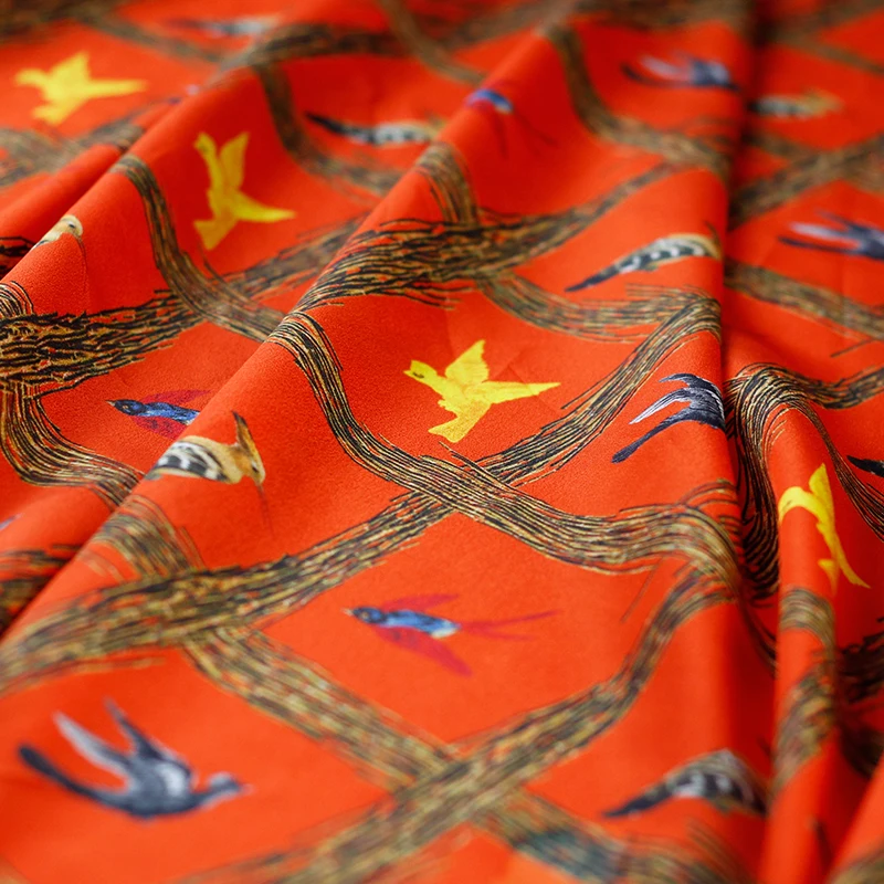 Шелковая ткань с цифровой печатью ткани принтом животных 100 шелковая крепдешина