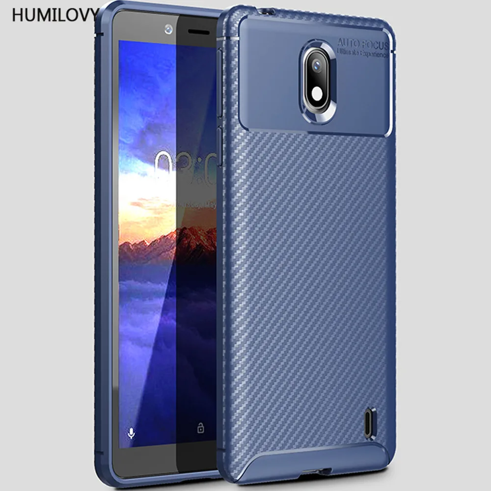 For Nokia 1 Plus Case 2019 Cover Carbon Fiber texture Shockproof Soft TPU Phone Fundas |