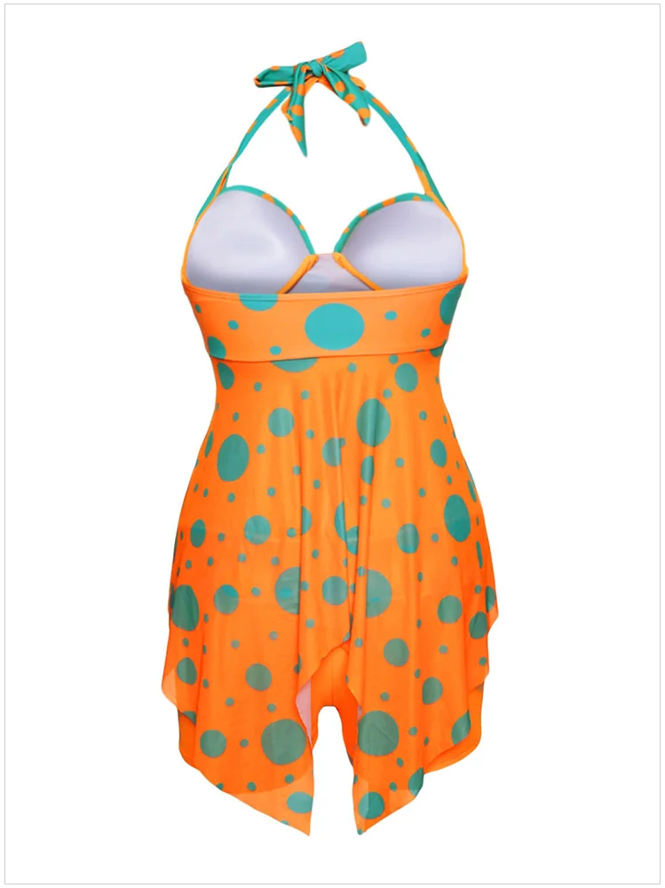 

Polka Dot Swimsuit - Tankini Swimsuits High Waist Plus Size Swimwear Sport Push Up Halter Bathing Suit Women Swimdress