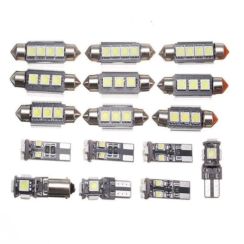 Автомобильная Белая светодиодная лампа для внутреннего освещения комплект 16 шт.