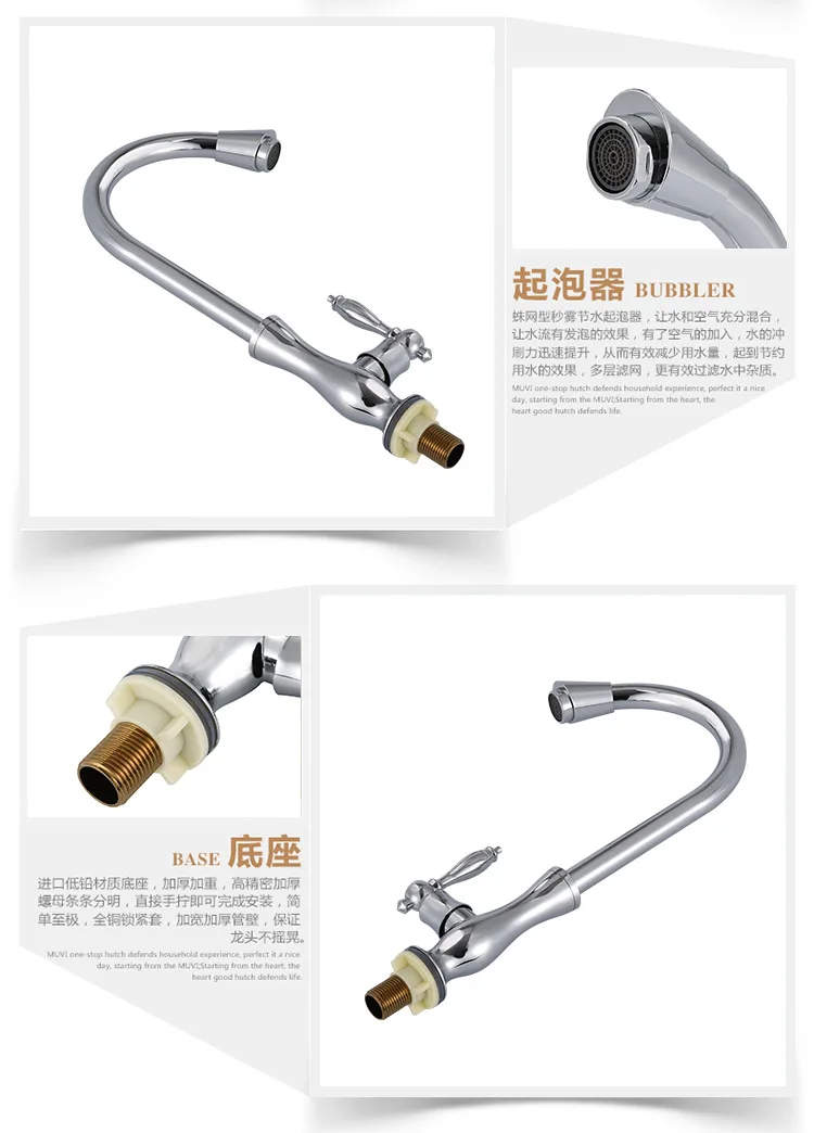 Смеситель для кухни Senducs кухонный кран из сплава цинка с одной холодной раковиной