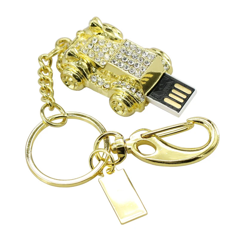 Алмазный автомобильный ювелирный USB флеш-накопитель Хрустальный брелок флешка 128