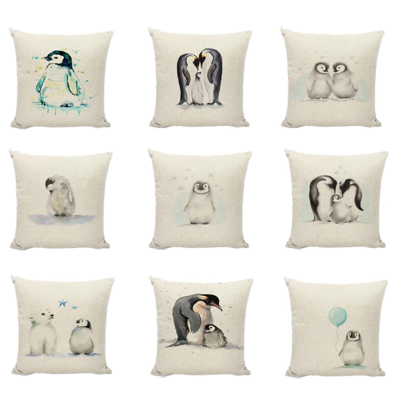 Наволочка на подушку с животным рисунком зимний домашний диван украшение