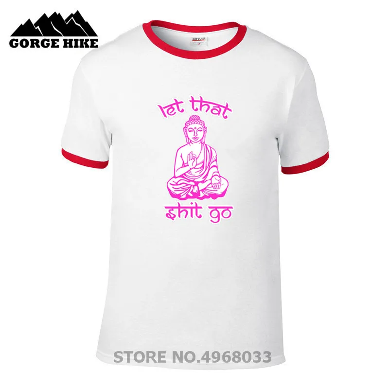 Большая статуя Будды Шакьямуни подарит вам удачу футболка Let That Shit Go Mantra