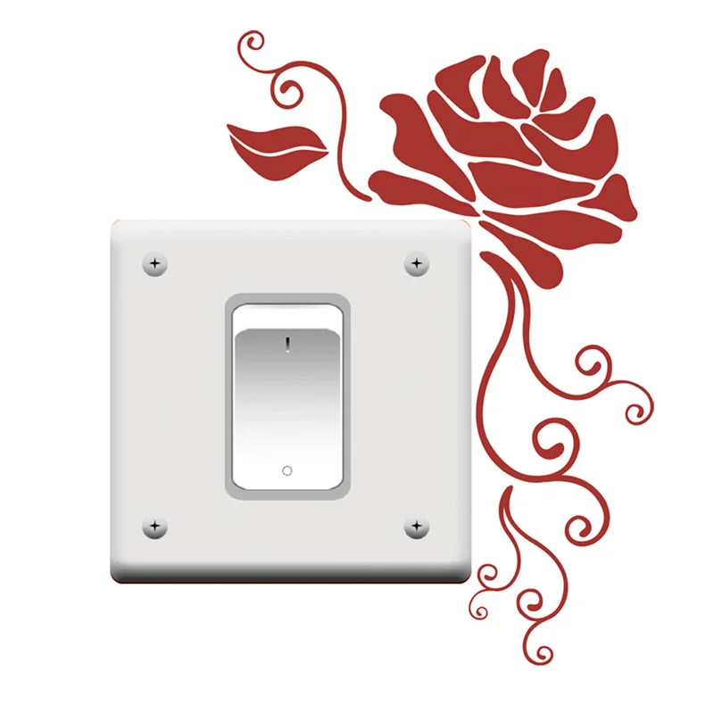 

1Pcs /Lots Vine With Flowers Light Switch Wall Stickers Vinyl Home Decor Decal Art Excellent Quality 10*13CM