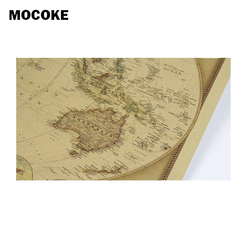 Карта мира бумажные постеры в стиле ретро винтажный стиль Ретро наклейки на