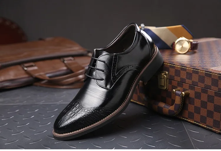 PHLIY XUAN/Новинка года; модная мужская обувь из натуральной кожи; chaussure homme; Мужские модельные туфли; цвет черный, коричневый; мужская деловая обувь