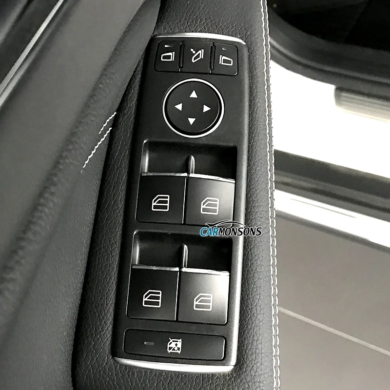 Наклейки на кнопки подъема двери Mercedes Benz A B CLA GLA Class W176 W246 C117 X156 хромированная