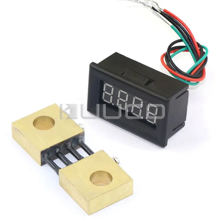

0.36" Blue LED Ampere Meters Gauge DC 0~300A Digital Ammeter DC 12V/24V Current Meter Tester + Resistive Shunt #100063