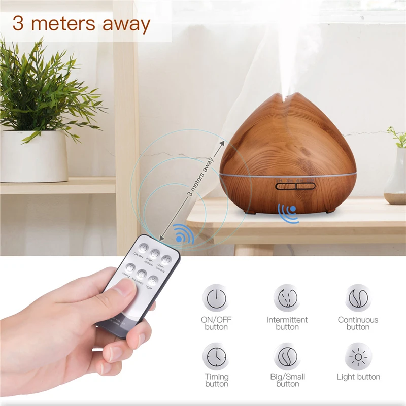 

Ultrasonic Air Humidifier Aroma Essential Oil Diffuser Wood Grain Aromatherapy Humificador Air Purifier Cool Mist Maker Fogger
