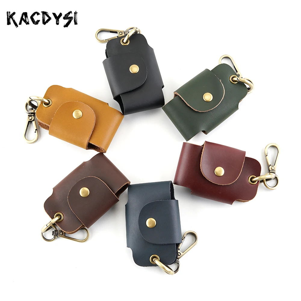 Оригинальный брелок для ключей из спилковой кожи унисекс кошелек воловьей в