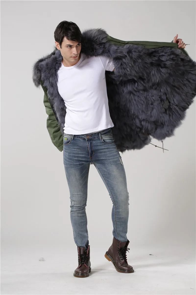 Новые модные меховые пальто унисекс с большим воротником из меха енота серого