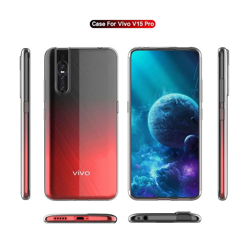 Ультратонкий Прозрачный чехол для VIVO V15 Pro мягкий силиконовый защитный из ТПУ