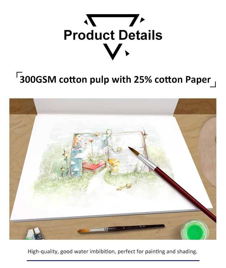 DORERART 300gsm профессиональная Акварельная бумага 25% хлопок 20 листов ручная роспись водорастворимые книги офисные школьные товары для рукоделия