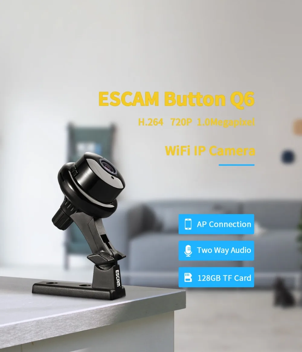 Беспроводная фотовспышка ESCAM Q6 720P с точкой доступа | IP-камера