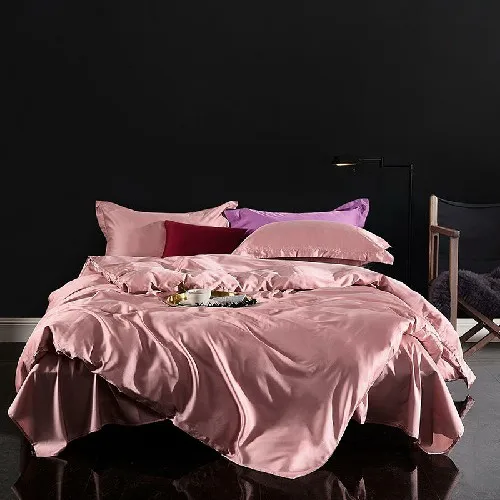 bedding set 11 Сплошной цвет лето мягкий Тенсел шелк постельное белье king size queen желтый пододеяльник мягкая простыня комплект parure de lit - Цвет: bedding set 11