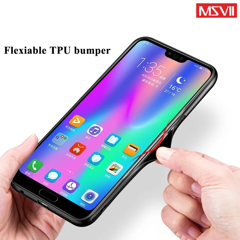 MSVII чехол для huawei Honor 10 Lite тонкий View стеклянная крышка V10 Hono10 чехлы |