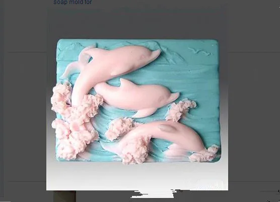 

3D Soap Mold Silicone Fondant Cake Mold Dolphin Mold Silicone Animals Mold Handmade Soap Making Moulds Silicone Rubber PRZY 001