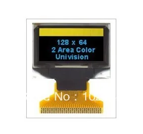 

0.96" inch 128x64 12864 2 Area Color Light Blue , Yellow Light Beads OLED Display Module UG-2864HMBEG01 x 20pcs