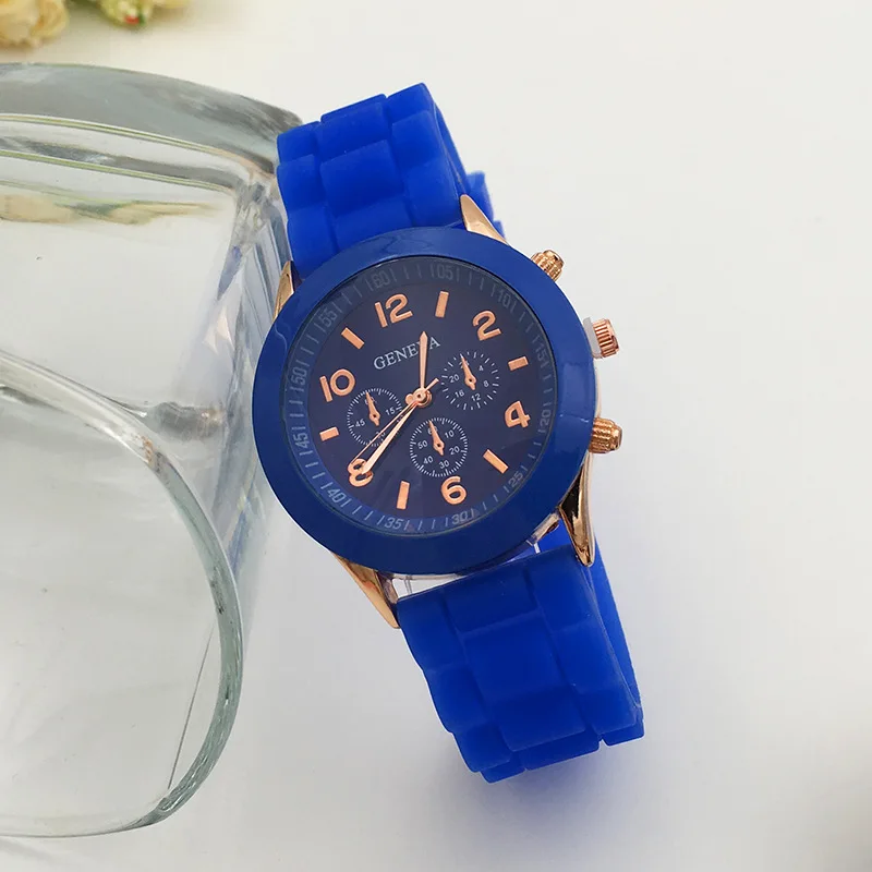 Брендовые Женевские часы 10 цветов повседневные кварцевые для мужчин и женщин