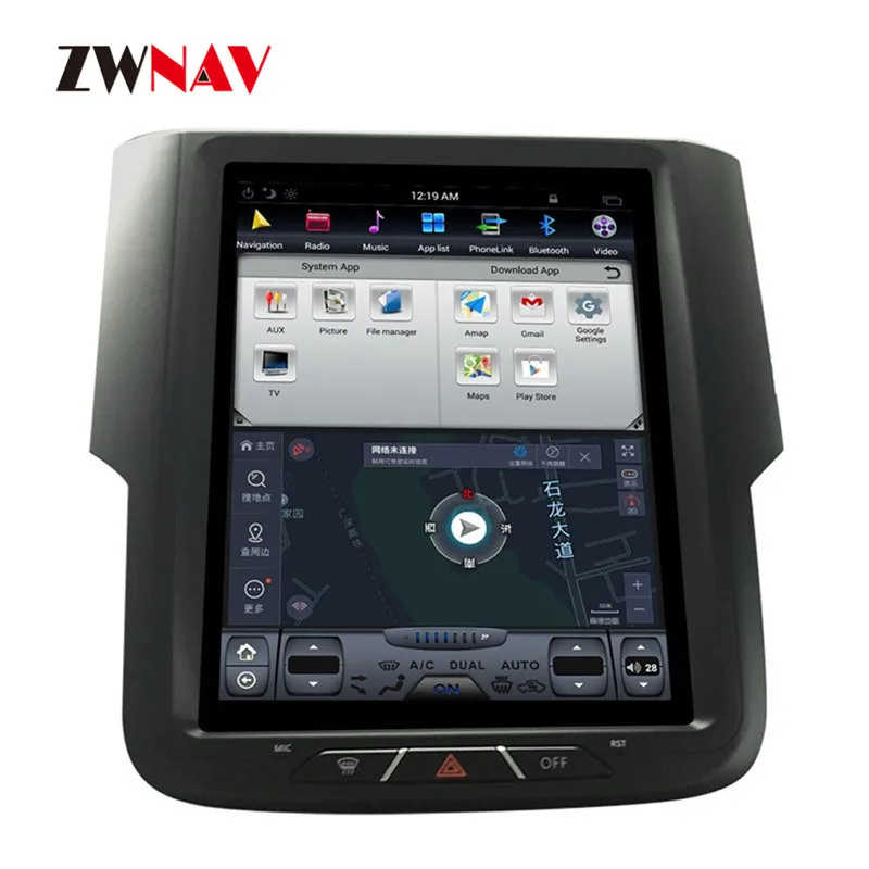 ZWNVA Tesla ips экран Android 9 автомобильный радиоприемник с навигацией gps для Dodge ram без CD плеера gps система аудио