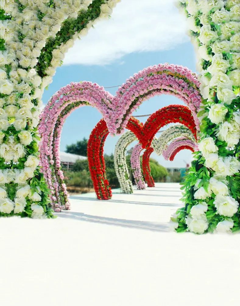 

5x7ft Flowers Heart Wreath Photography Backdrops Photo Props Studio Background