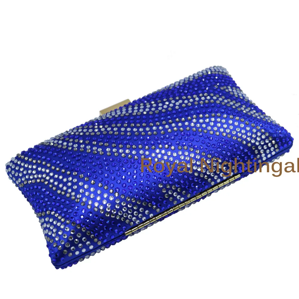 Вечерние сумки и клатчи с кристаллами Королевского синего цвета Стразы для