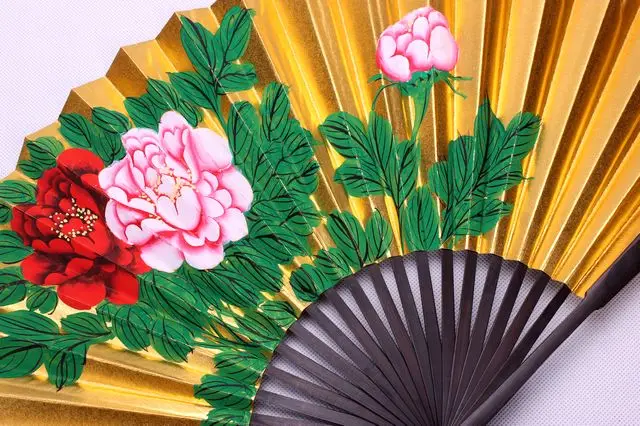 Золотая маска в китайском стиле ручная роспись веер Пекинская опера красота