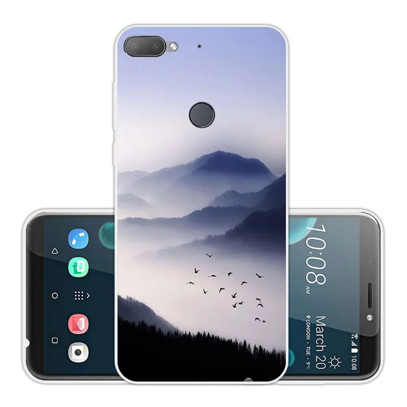 TPU for HTC Desire 12 Plus Fitted Case 6.0&quot Transparent Ultra Thin Soft Silicon 12+ Back Phone Scenic Eagle Cover |
