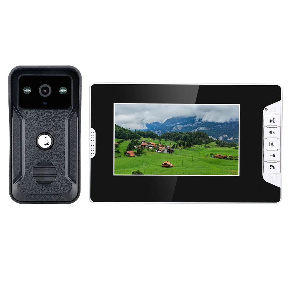 7 дюймов видео дверной звонок Домофон комплект 1-Камера 1-монитор Ночное видение с 700TVL Камера